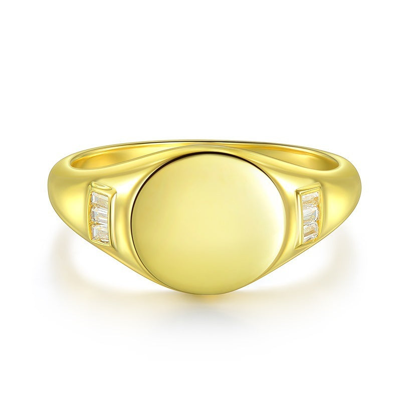 Sterling Silver Ring for Women and Girls Glossy Round Center European American Fashion Anniversary Individually Packed