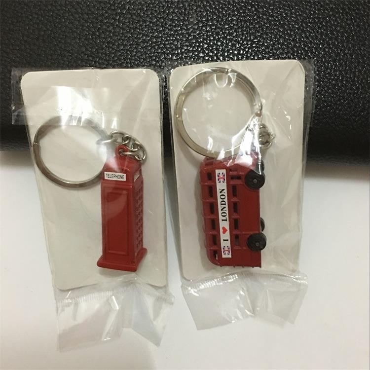 London Double Decker Bus Keychain Metal Zinc Alloy Charm