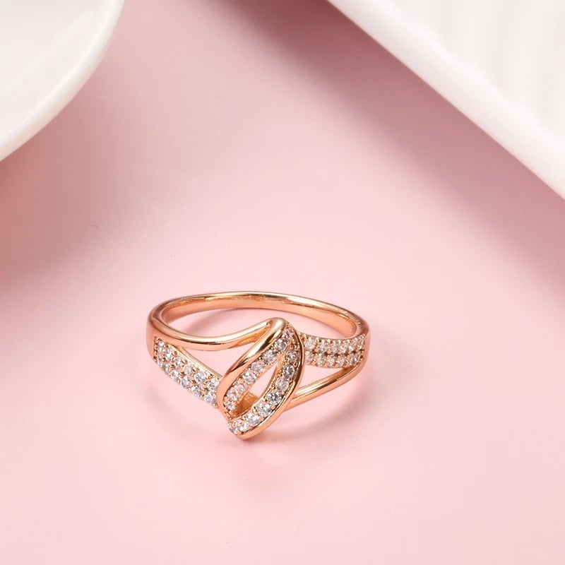 Copper Plated Zircon Ring Dainty Sparkling Jewelry For Engagement Wedding Gift Sizes 6 7 8 9 10 11 Pure Zircon