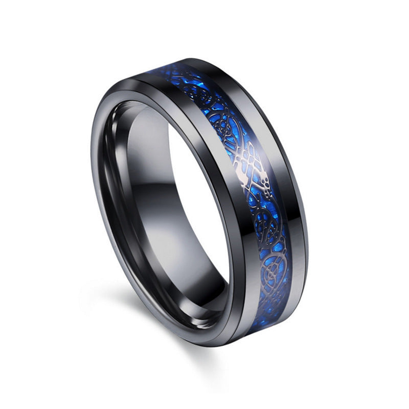 Titanium Steel Carbon Fiber Dragon Ring Material Style Simple Stylish Features Plating Color Image Color Image