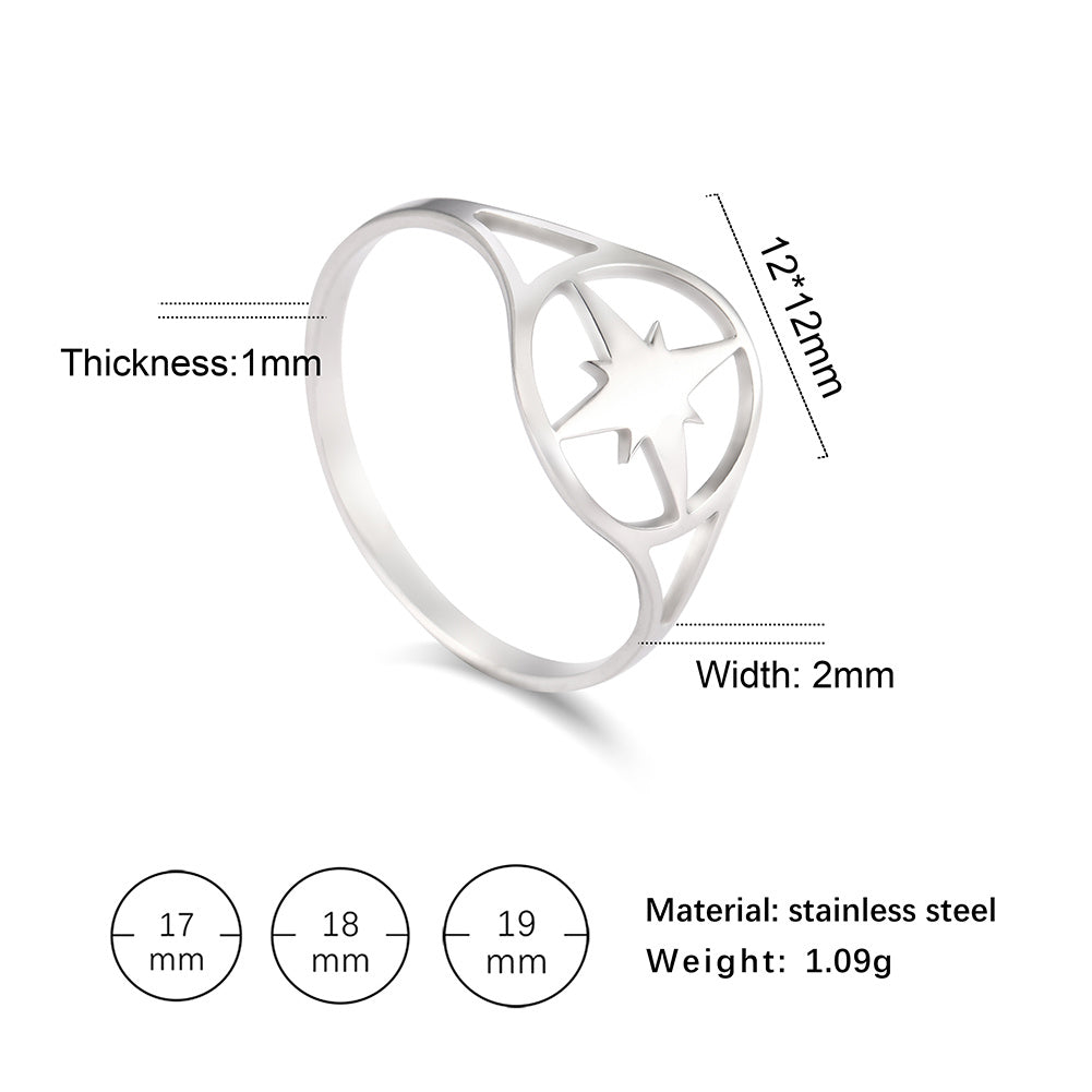 Geometric Titanium Ring For Women And Men Polished Band Cartoon Shape Fashion Jewelry Gift Sizes 17 18 19 20mm