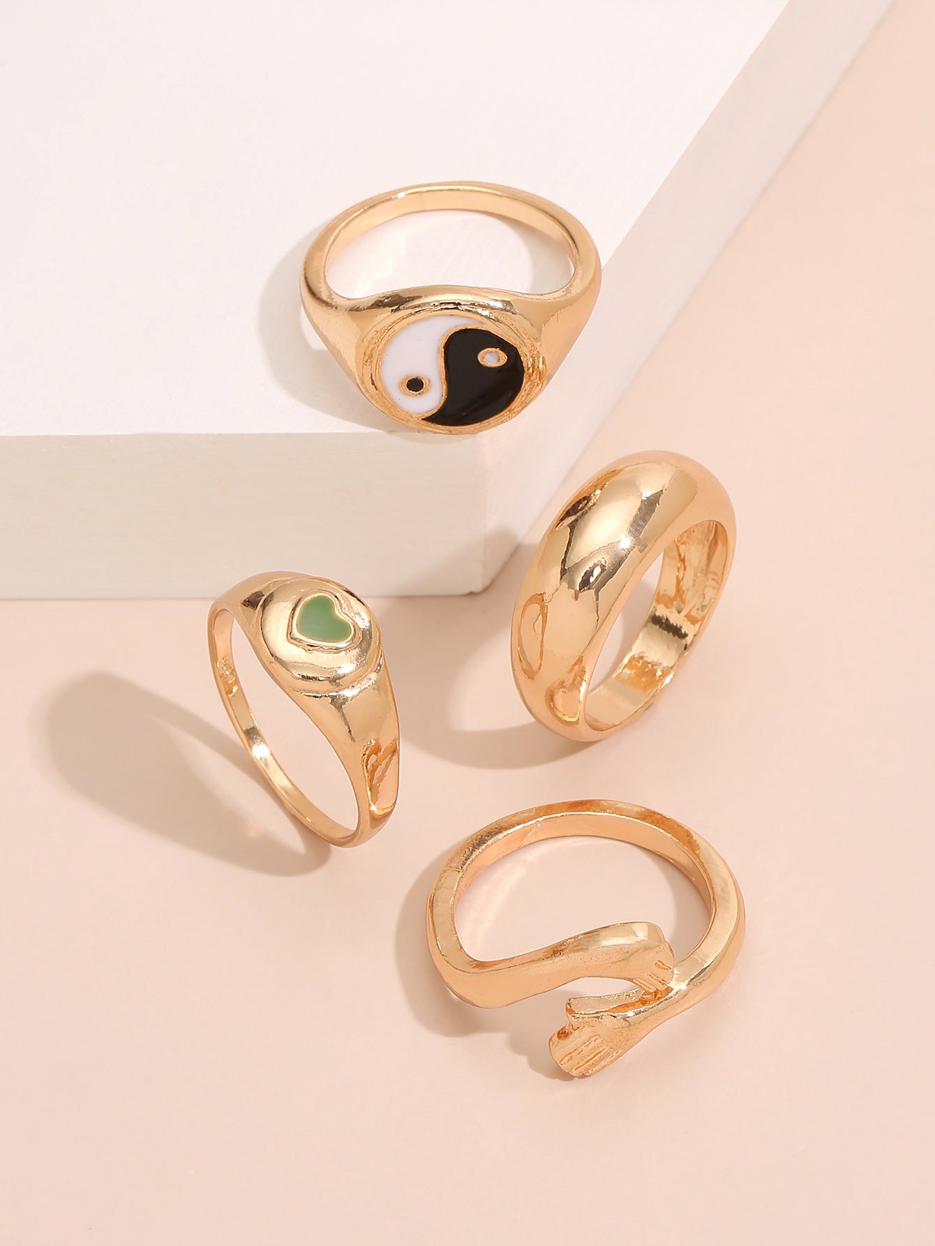 Women Rings Set Irregular Design Electroplated Zinc Alloy Rings For Women Simple Fashion Jewelry Pack Trendy Styles