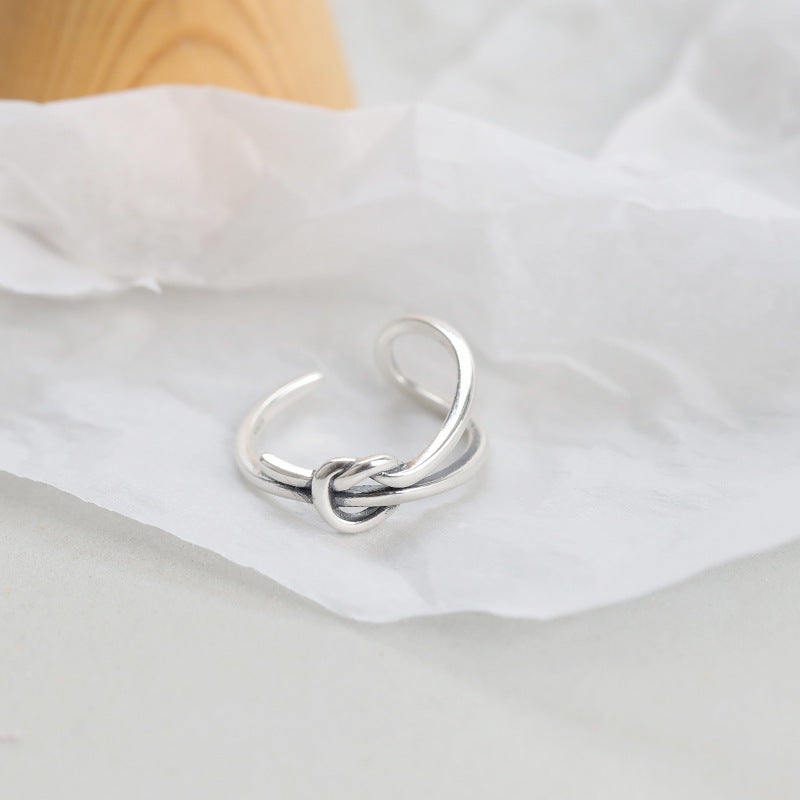 Sterling Silver Knotted Ring Vintage Style For Festivals Special Occasions Gift Giving Custom Made Hollow Ring