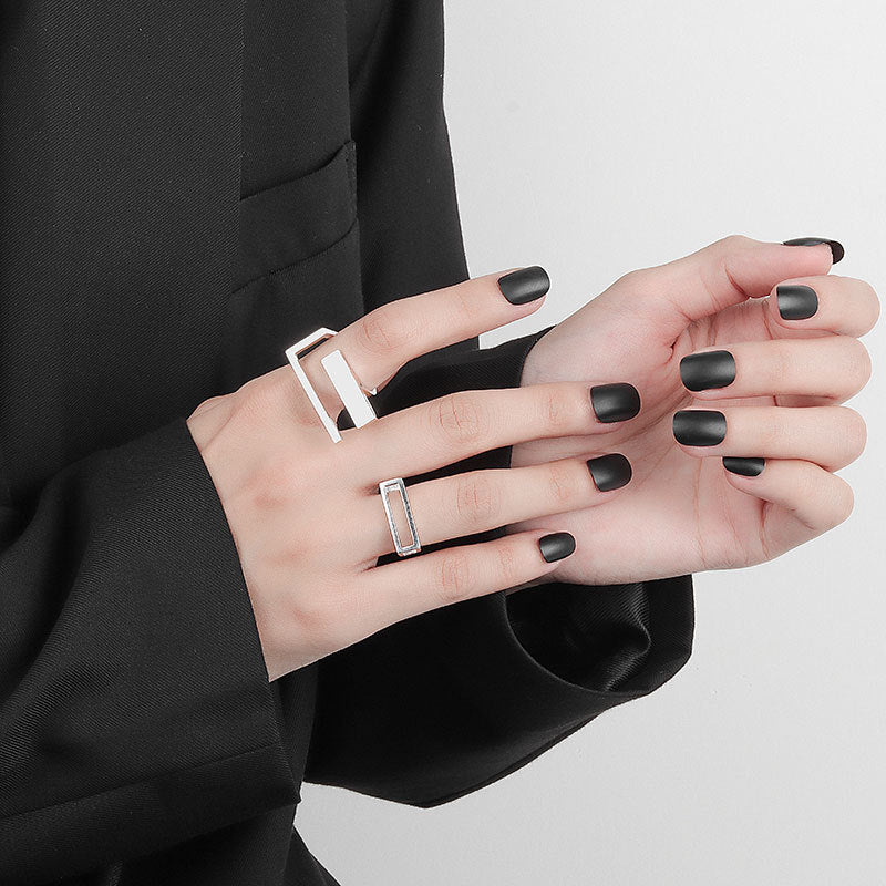 Womens Adjustable Open Ring Double Layer Geometric Copper Ring Fashion Jewelry Wild Texture Ring Everyday Uses