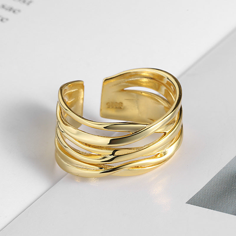 Geometrical Copper Ring Adjustable Opening Womens European American Styles Electroplated Platinum Gold Fashion