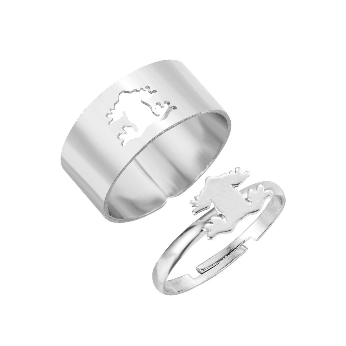 Unisex Adjustable Ring Dinosaur Flame Frog Key Design Alloy