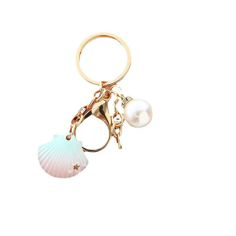 Pearl Shell Keychain Acrylic Ornament Modern Keyring For Keys And Bags Decorative Accessory Elegant Charm Item