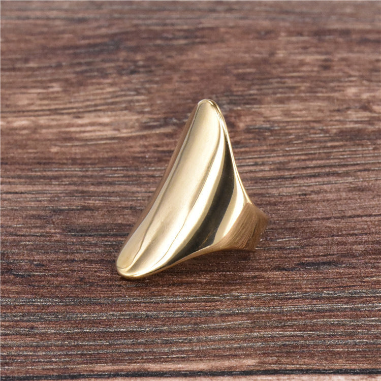 Mens Womens Fashion Ring All Glossy Stainless Steel Titanium Steel Band with Numbers and Letters Personality Design Gold Color Ring for Him or Her