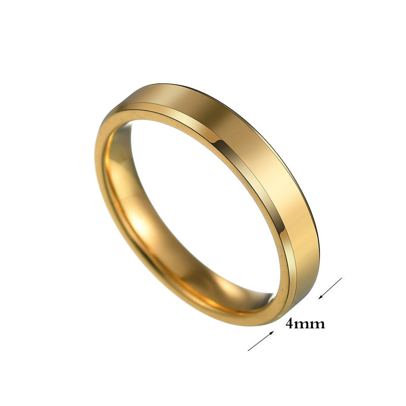 Unisex Stainless Steel Ring Beveled Edge Smooth Band Geometric Design Fashion Jewelry Everyday Sizes 5 To 11