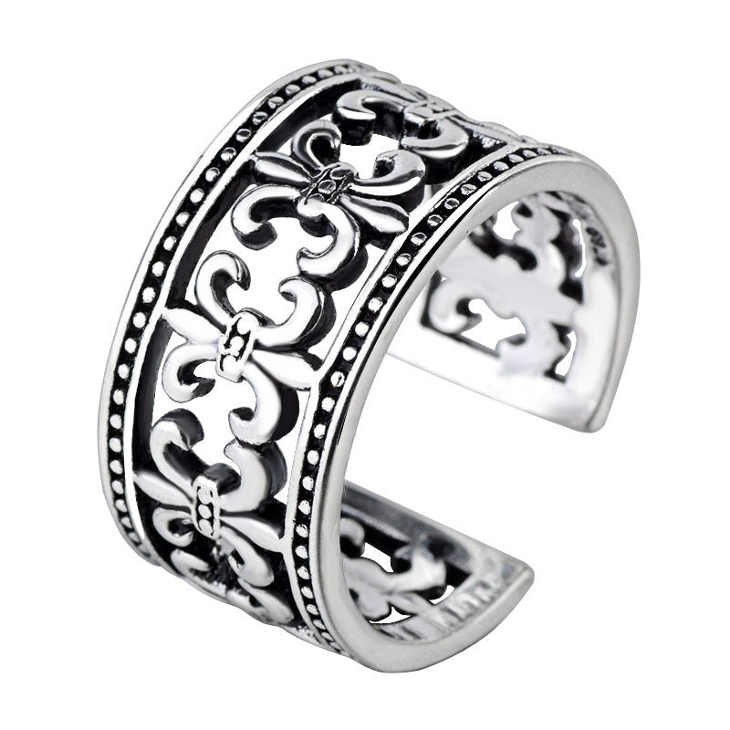 Men's Silver Plated Cross Ring Hip Hop Style Simple Fashion Ring Jewelry For Men Everyday Wear For Men Style X