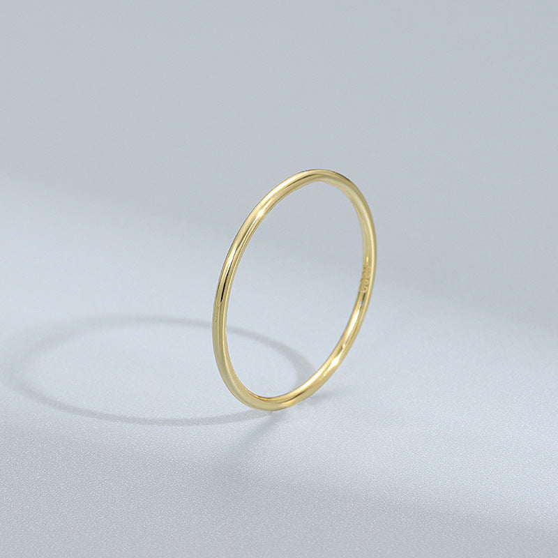 Sterling Silver Coil Ring For Women Gold Plated Fashion Circle Band Sizes 5 7 9 11 1 Electroplated Finish Gold