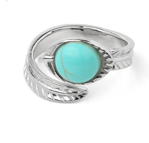 Adjustable Stone Ring Unisex Jewelry Geometric European American Style Travel Gift Travel Keepsake For All Soon