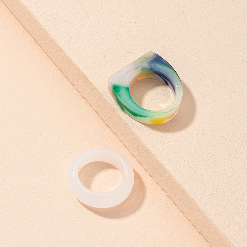 Womens Geometric Acrylic Ring Set Resin Rings For Women Fashion Jewelry Accessories Trendy Statement Rings Now