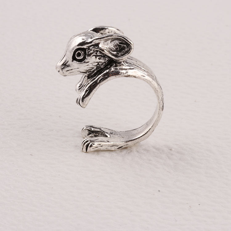 Simple Retro Bunny Ring Alloy Adjustable Opening Ring Fashion Accessory For Women With Classic Bunny Charm Now