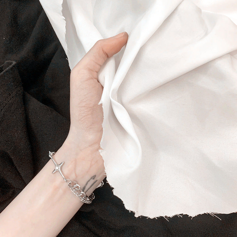 Unisex Star Charm Bracelet Electroplated Alloy Jewelry Retro Style Length 15cm Iron Sheet Everyday Jewelry Now