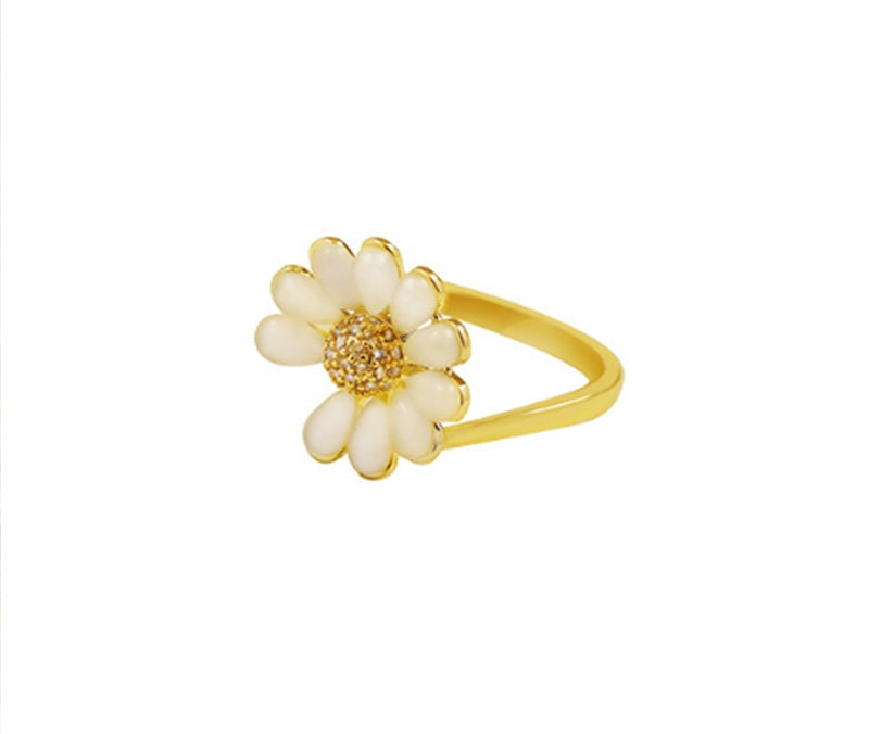 Vintage Flower Style Alloy Ring Electroplated Jewelry For Women Elegant Simple Design Inspired Gift For Everyday Wear