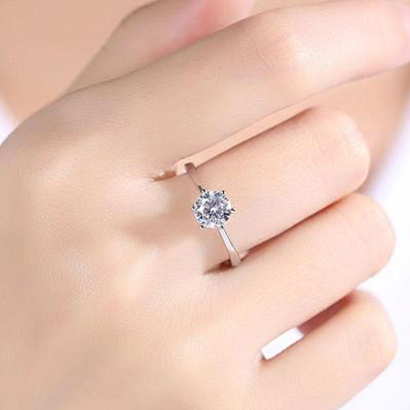 Sterling Silver Hearts Arrows Zircon Ring For Women GeometricArt Openable Adjustable Promise Rings Gifts Today