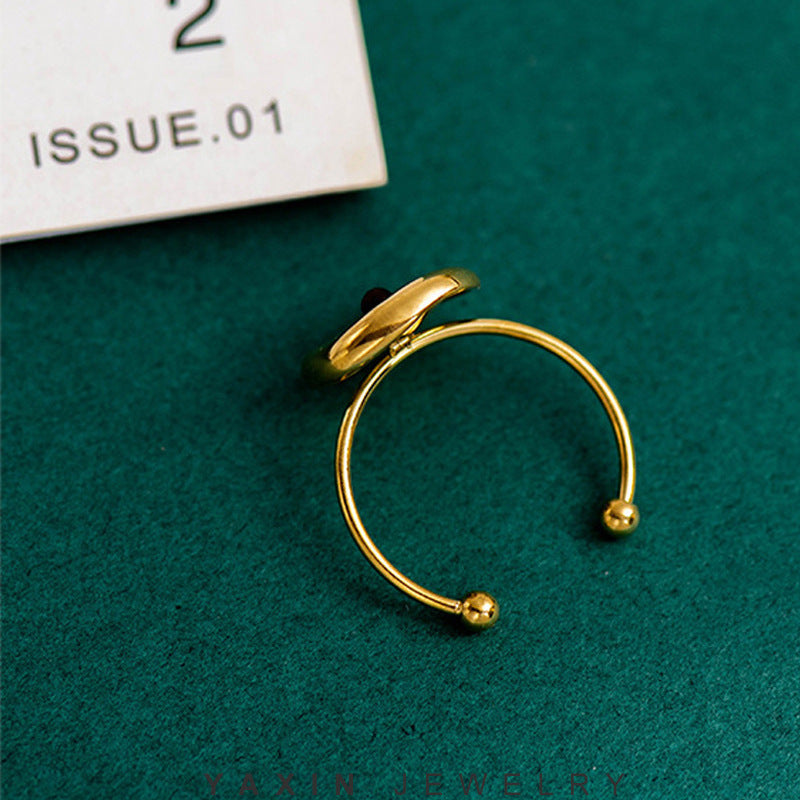 Women Solar System Stainless Steel Ring Adjustable Opening Durable Fashion Jewelry Gift For Her Modern Sparkle