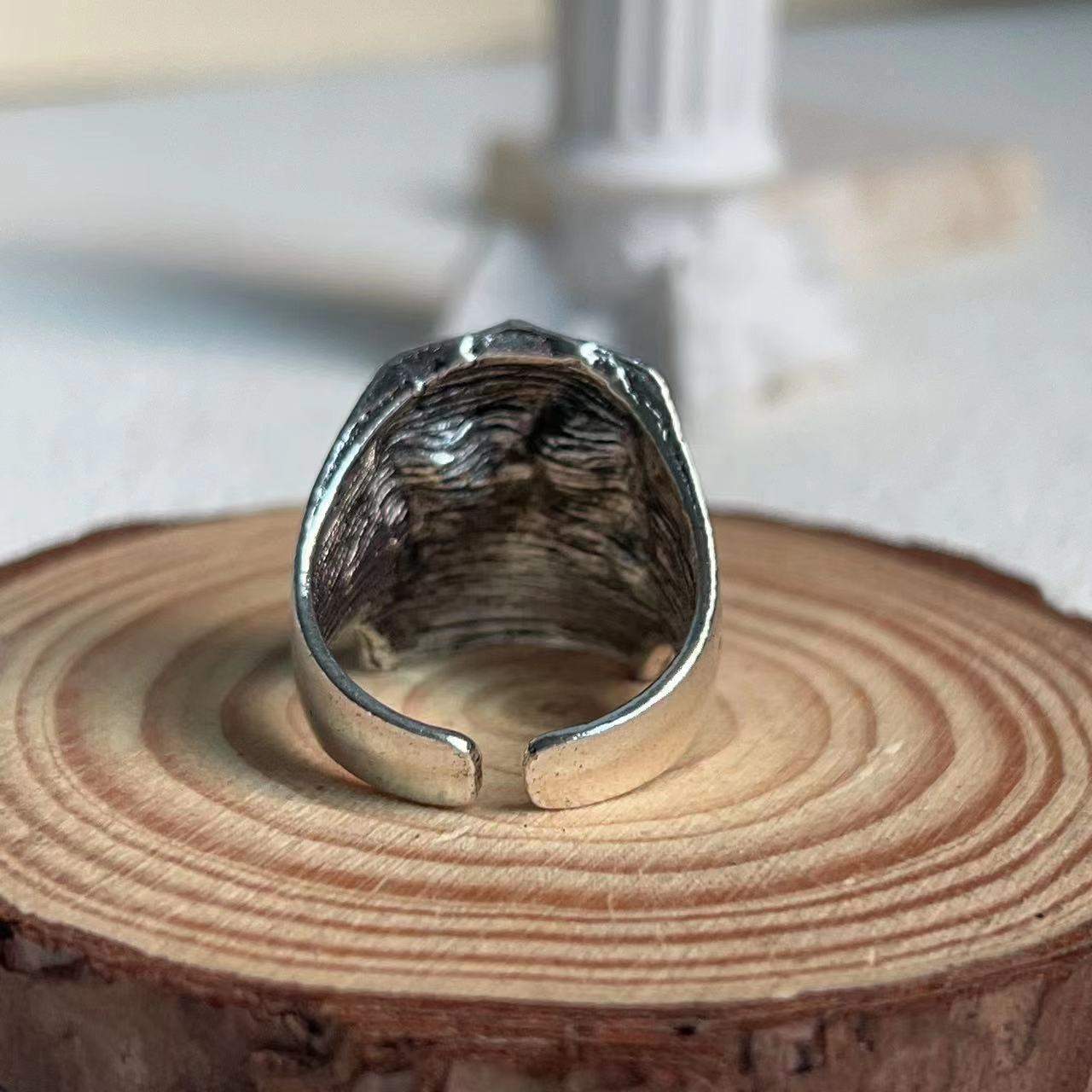 Men Skull Ring Handmade Gothic Open Mouth Zinc Alloy Ring European American Fashion Gift Unique Statement Ring