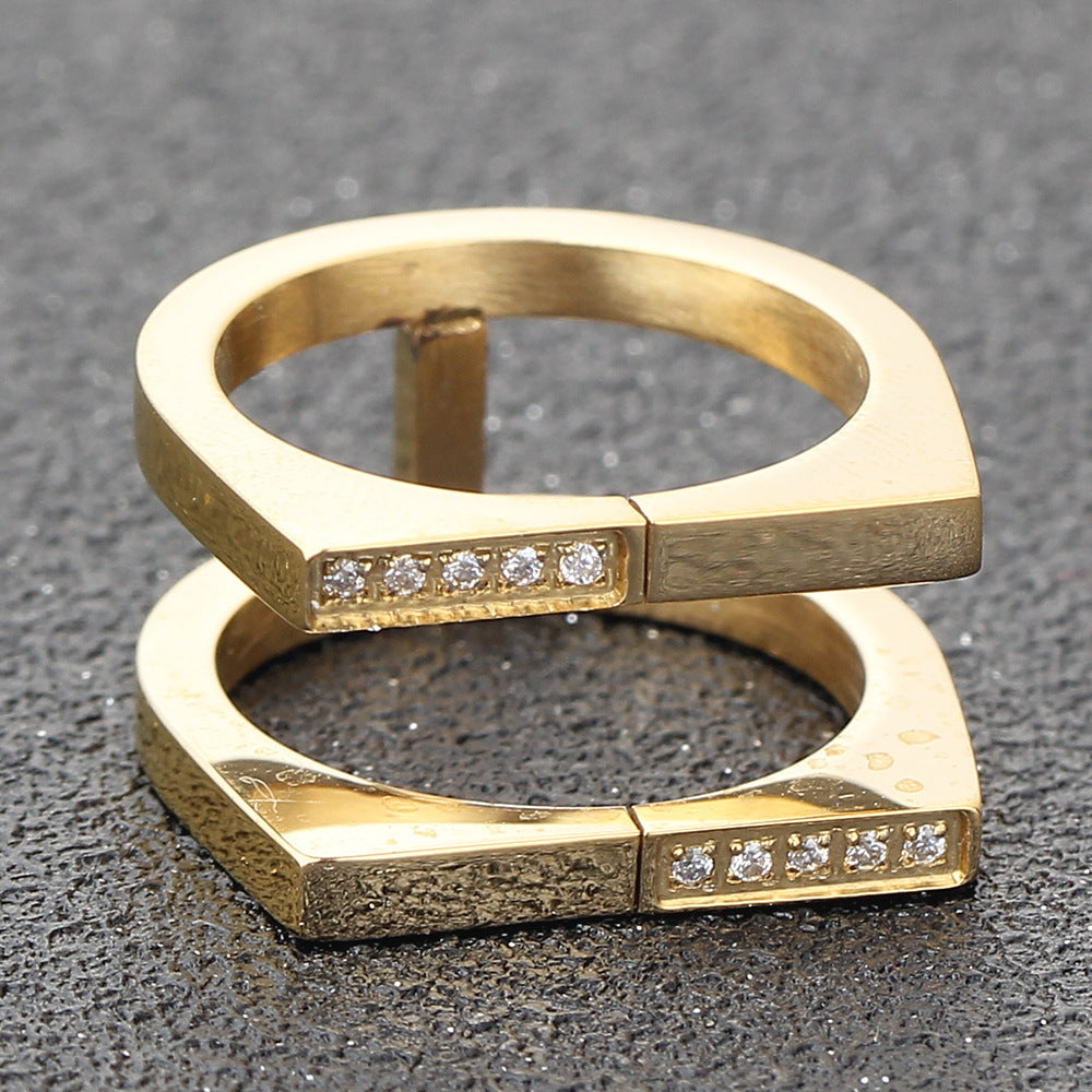 Stainless Steel Ring for Women and Men Fashion Jewelry Band Steel Gold Color Sizes 6 7 8 9