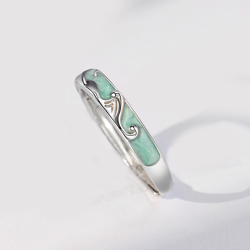 Stars Mountainous Seas Couple Rings Plated Silver Matching Rings For Him And Her Fashionable Bands Anniversary