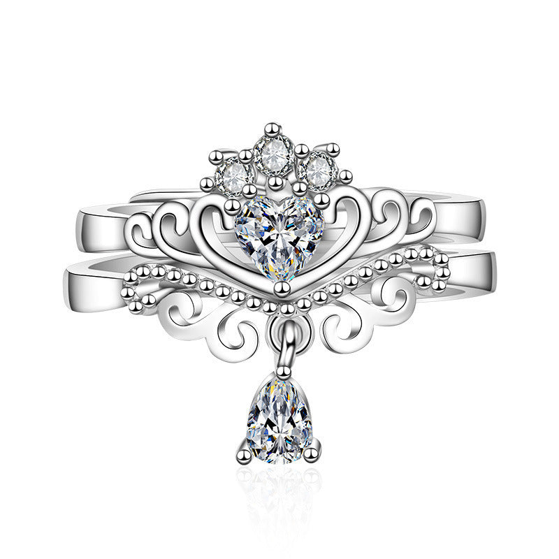 Womens Copper Heart Ring Adjustable Opening Three In One Design Fashion Jewelry Gift For Her For Everyday Uses