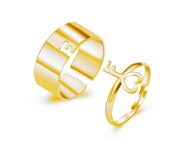 Womens Alloy Metal Ring Set Retro Geometric Chain Rings European Design Electroplated Gold And Silver Tone Fashion