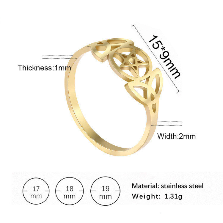 Women Stainless Steel Star Rings Round Bohemian Fashion Rings Retro Trendy Jewelry Gift for Her Nepal Inspired