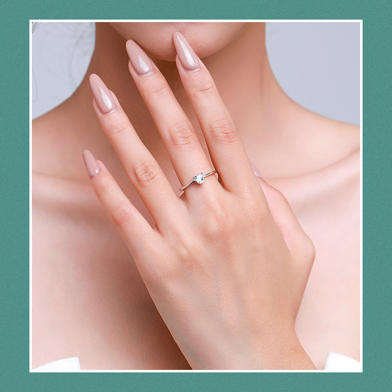 Heart Ring S925 Sterling Silver Simple Heart Design Ring Perfect Gift For Her Silver Or Gold US 5 6 7 8 9 Size