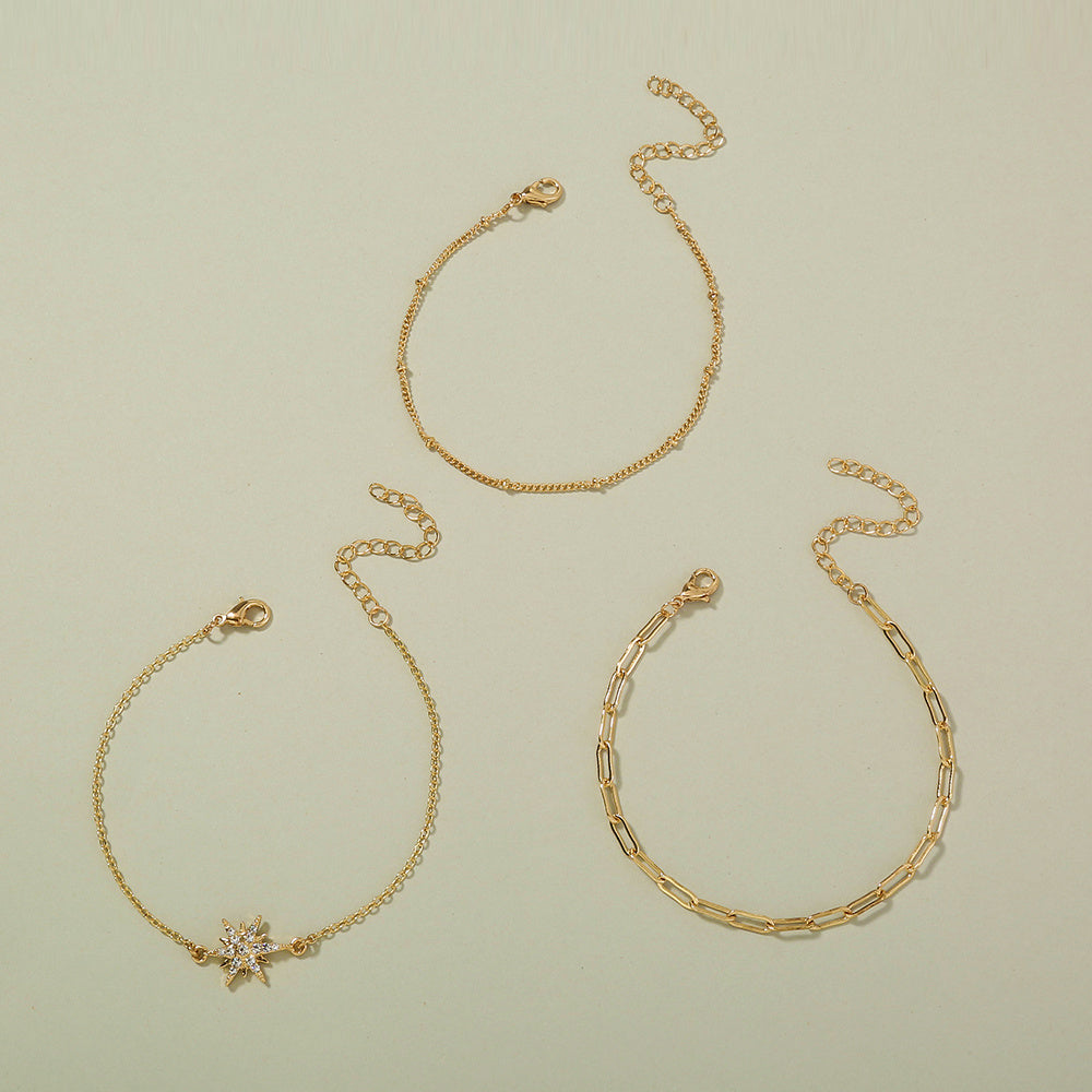 Womens Multi Layer Bracelet Copper Bracelet Electroplated Finish Jewelry Gift European American Bracelet Multi