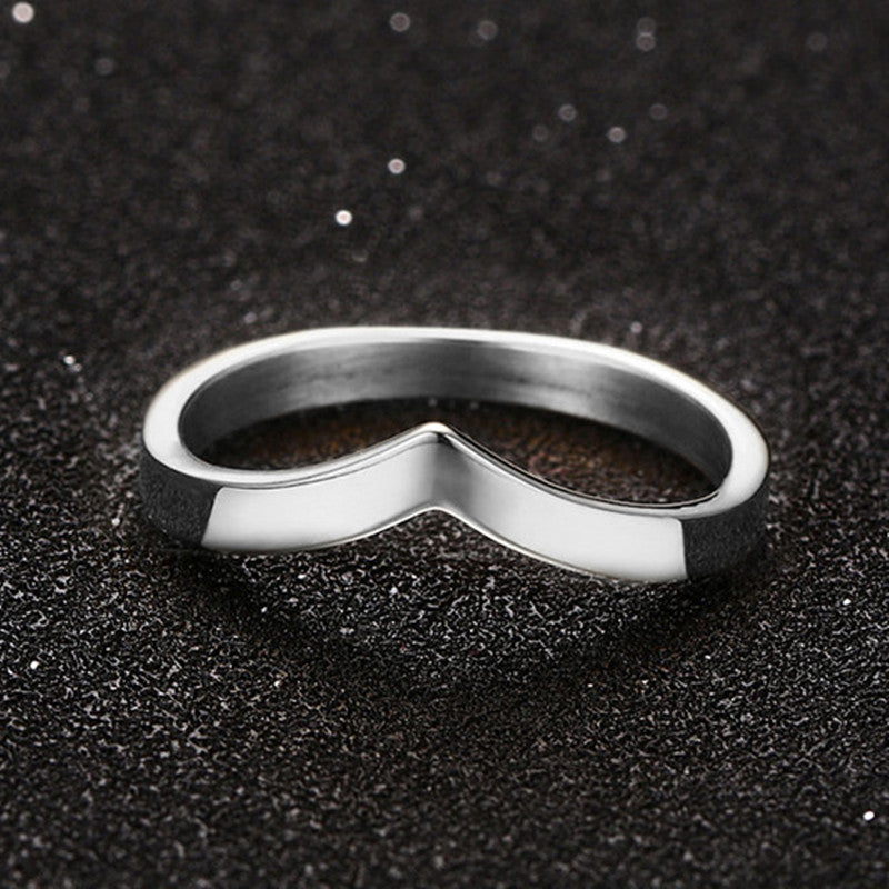 Womens Geometric Ring Titanium Steel Band Not Inlaid Design Durable Stylish Statement Ring Everyday JewelryPro