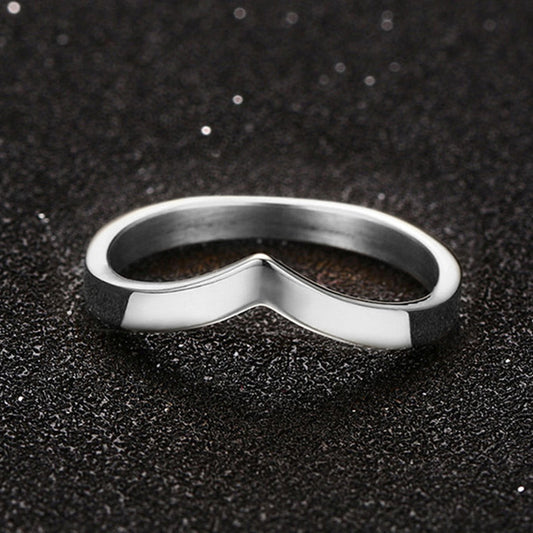 Womens Geometric Ring Titanium Steel Band Not Inlaid Design Durable Stylish Statement Ring Everyday JewelryPro