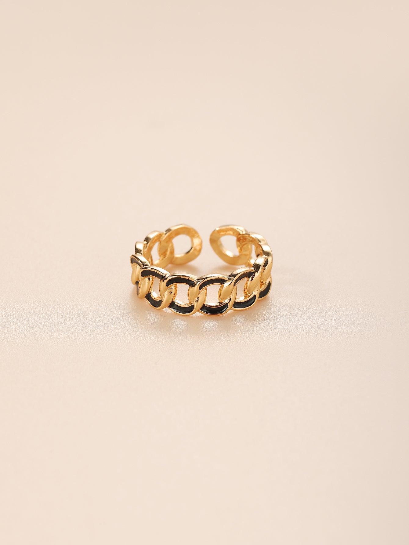 Geometric Electroplated Copper Ring for Women Elegant Fashion Jewelry Temperament Ring European Style Trendsetting