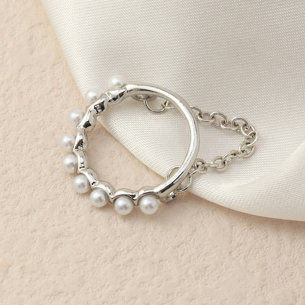 Womens Electroplated Alloy Ring Creative Metal Design For Everyday Wear Simple Band Ring Natural Fashion Jewelry