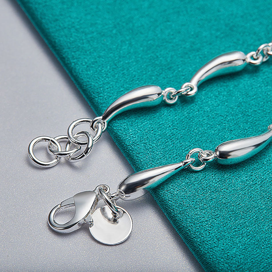 Womens Silver Water Drop Geometric Bracelet Elegant Bangle Jewelry Fashion Gift For Her Trendy Accessory Today