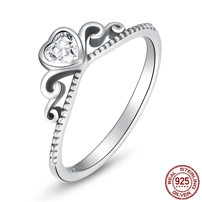 Heart Shaped Ring for Women Geometric Silver Electroplated Modern Design Elegant Heart Ring Electroplated Finish