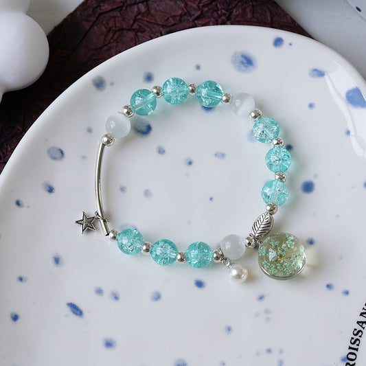 Womens Beaded Bracelet With Pearl Crystal And Alloy Animal Zodiac Charms Cartoon Adjustable Length Cute Charm