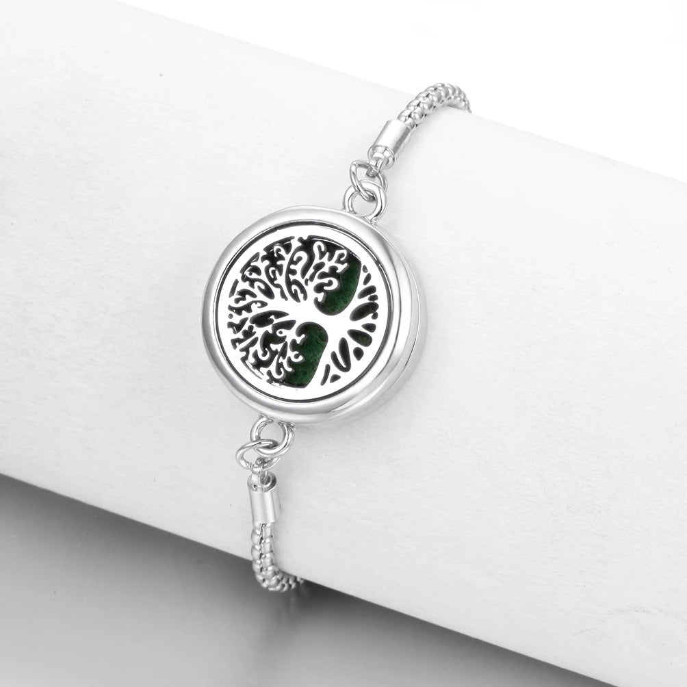 Aromatherapy Essential Oil Diffuser Unisex Bracelet Alloy Locket Electroplated Finish Jewelry Gift For Her Box