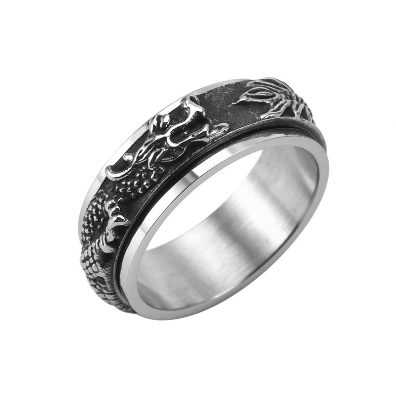Mens Rotatable Titanium Stainless Plated Fashion Ring Durable Stylish Jewelry Daily Wear And Special Occasions