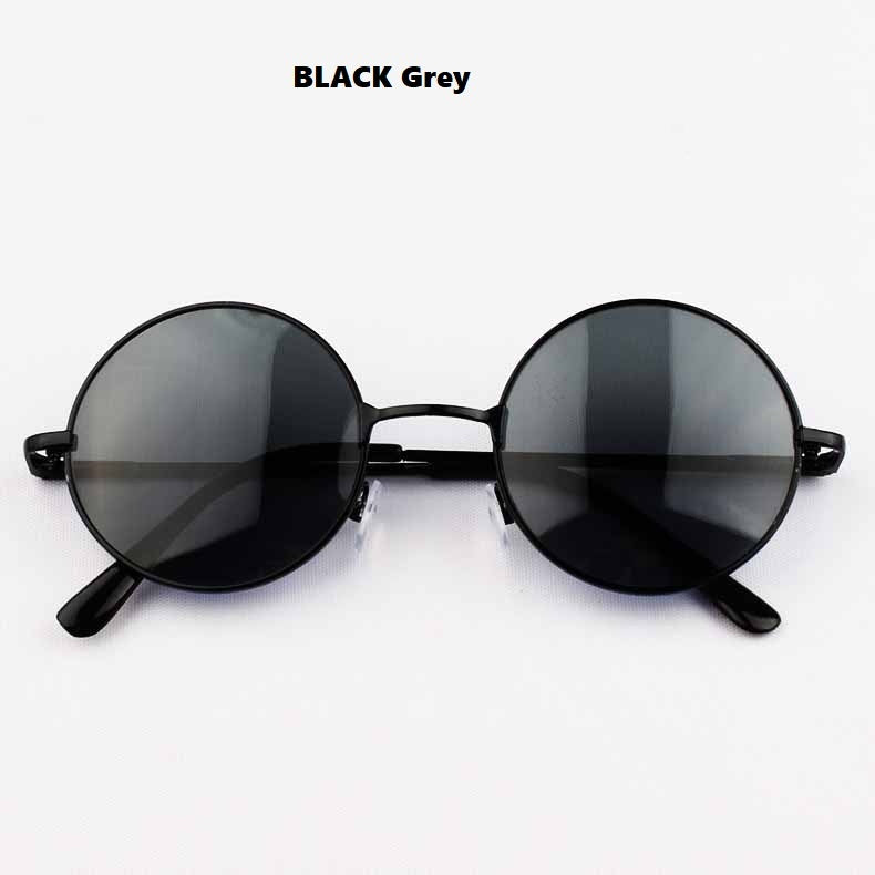 Unisex Retro Round Sunglasses With Metal Frame And Spring Leg Design UV400 Protection For Driving No Polarized
