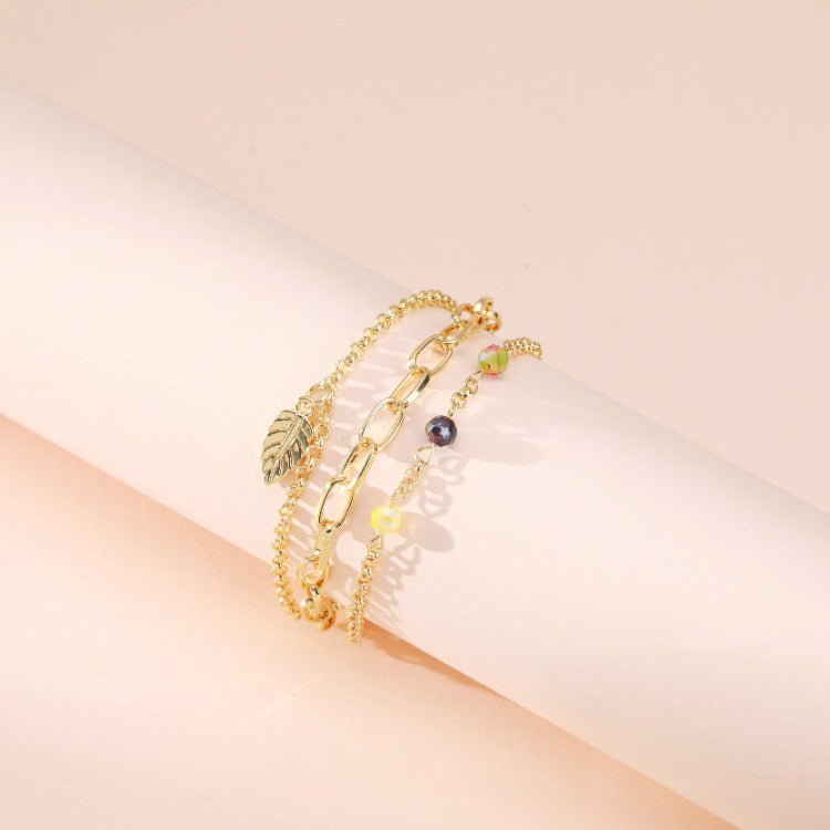 Women's Metal Leaf Bracelet Simple Bangle Design Individually Packed Holidays Fashion Accessories Jewelry Gift