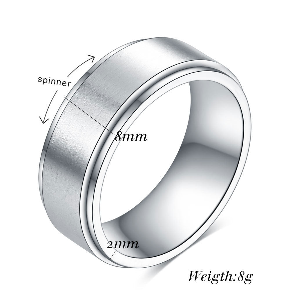 Mens Titanium Steel Ring Geometric Design Europe And America Style Simple Band Opening Ceremony Gift IndividuallyPacked