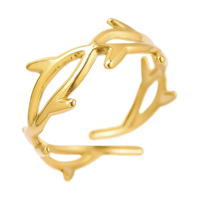 Unisex Geometric Stainless Steel Ring Polished Open Band Simple Design For Women 304 Stainless Jewelry Special