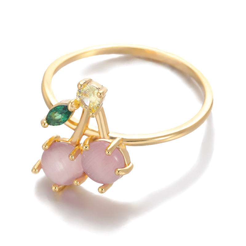Copper Pineapple Ring With Micro Zircon Inlay Gold Finish European American Design Individually Packed For Women