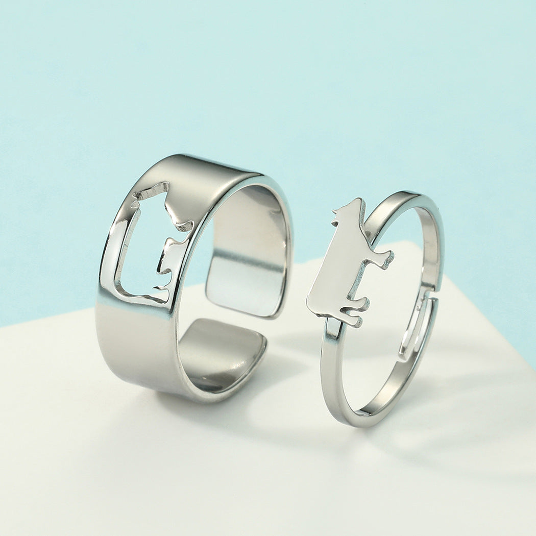 Couples Ring Gold Tone Stainless Steel Cow Design Durable Jewelry For Him And Her Anniversary Gift For Couples Elegant