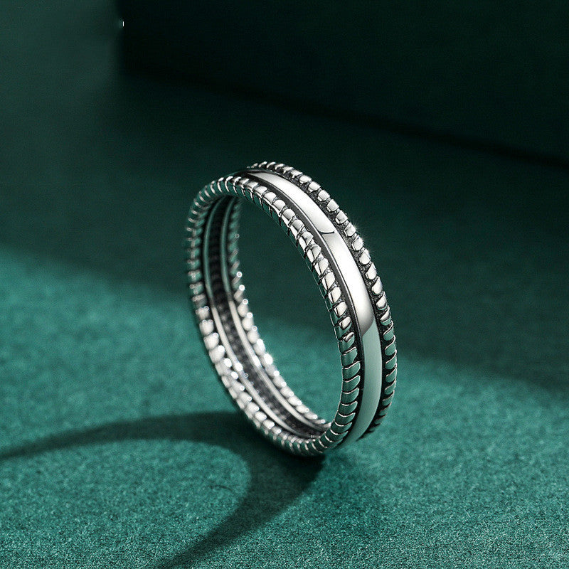 Womens Sterling Silver Rings With Gemstone Inlay Vintage 925 Silver Temperament Ring From Index Finger Fashion