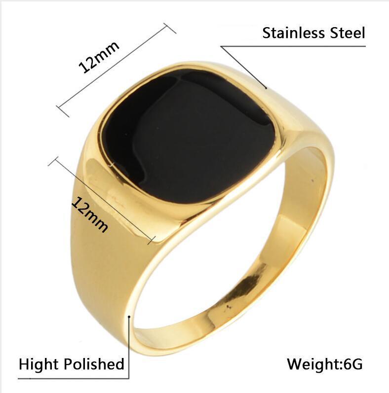 Titanium Steel Cast Black Oval Epoxy Stainless Steel Ring