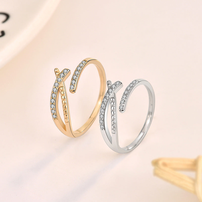 Women's 925 Silver Ring Simple Index Finger Ring Individually Packed Ring Women's Silver Ring New Personality Ring Niche Design Sense Ring Versatile Ring