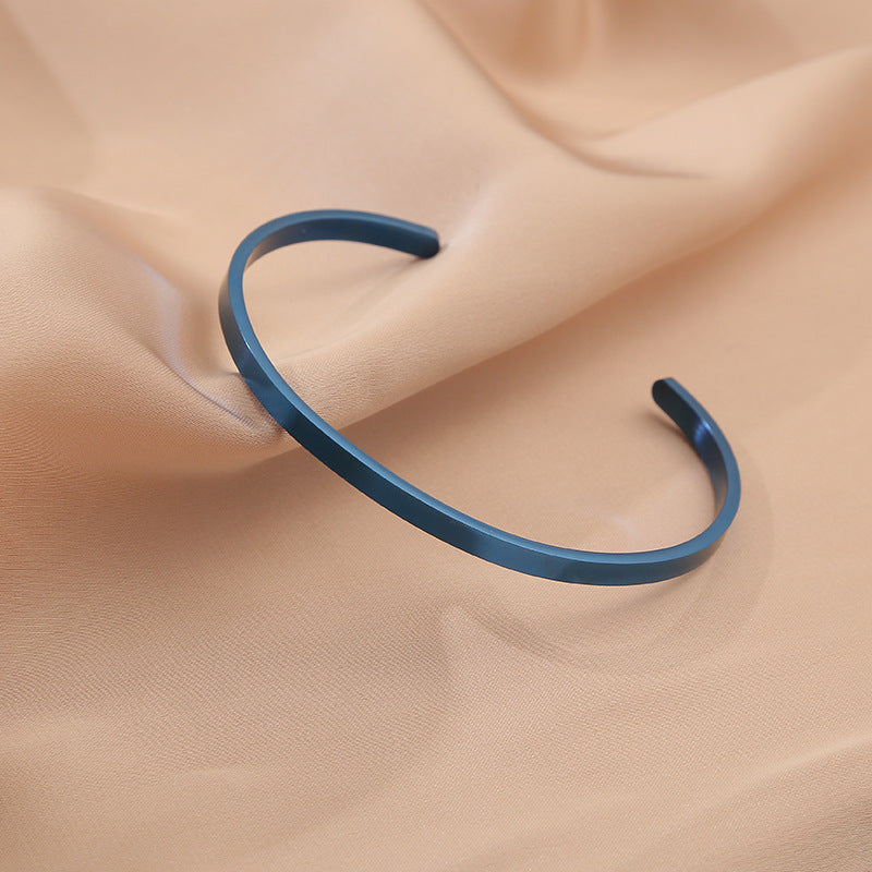 Women Titanium Steel Bracelet Natural Design With Electroplated Finish 4 Mm Wide Open Clasp Jewelry For Women