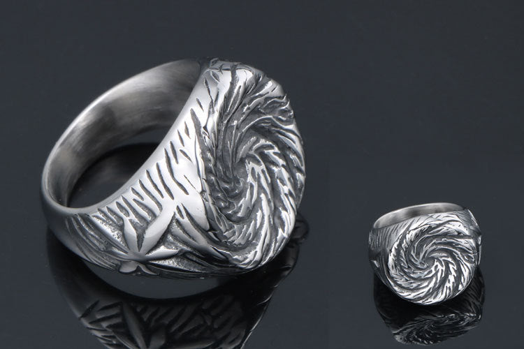 Creative Titanium Steel Mushroom Nail Flower Finger Ring